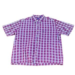 American Eagle Outfitters Authentic Brand Red And White Plaid Large Mens Shirt